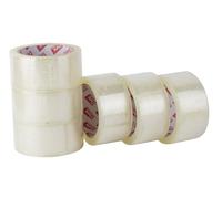 APLI 19906 Lot de 6 rouleaux de scellement transparent silencieux 48 mm x 66 m, 28 µm, polypropylène acrylique, ruban d'emballage sans bruit, recommandé pour tout type d'utilisation