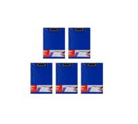 APLI 20974 - Lot de 5 presse-papiers A4 en polypropylène bleu avec rabat et pince métallique
