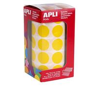 Apli 4859 - 1770 gommettes en rouleau jaune diam 20