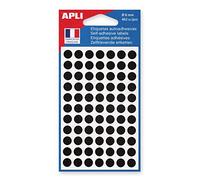 Disques adhésifs - AGIPA - 111837 - Diamètre 8 mm - Sachet de 462 - Couleur Noir
