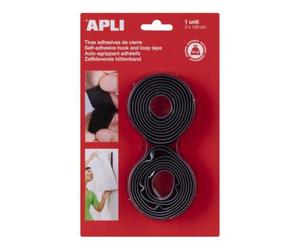 Apli Agipa - Fermeture scratch adhésive noir 2 pièces