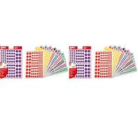 APLI-AGIPA Paquet de 1040 gommettes Rondes Couleurs et Formats Assortis - 10 feuilles 160x216 mm (Lot de 2)