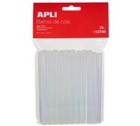 APLI 13740 - Lot de 25 recharges de bâtons de colle - Ø 7,5 mm x 10 cm - Compatibles avec les pistolets à colle pour bâtons de Ø7,5 mm.