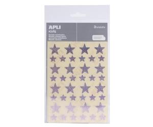 Apli Gommettes étoile 12 et 20 mm Holographique Rose x