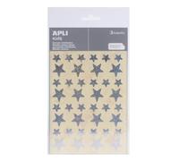 Apli Gommettes étoile 12 et 20mm Holographique argenté