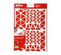 APLI Kids 102607 - Gommettes en forme de triangle à adhésif enlevable - 720 gommettes autocollantes - 6 couleurs.