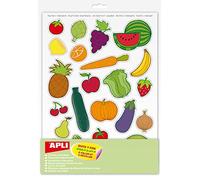 APLI Kids 11451 - Gommettes thématiques Fruits et légumes - Autocollants pour apprendre les fruits et légume - 276 gommettes.