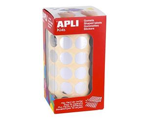 Apli kids 11630 Rouleau de 2832 Gommettes Métallisée Rondes 15 mm ARGENT