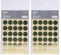 APLI Kids 11808 - Pochette de 90 gommettes rondes OR - Diamètre 20 mm - 3 Feuilles (Lot de 2)