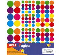 Apli Kids 119563 - Maxi gommettes rondes de couleurs assorties - 2 feuilles - Gommettes géantes