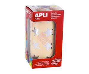 APLI Kids 12045 Rouleau de 1416 gommettes étoiles Argent