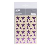 Apli kids 12056 - Pochette de gommettes étoiles holographique Violet - 3 feuilles de gommettes.