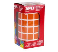 APLI Kids 12479 - Gommettes Carrées en rouleau - Couleur : Orange - Dimension : 15 x 15 mm