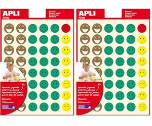 Apli Kids 12791 Lot de 6 feuillets de gommettes Motif Sourire