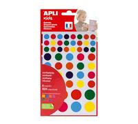 Apli kids 12970 - Gommettes Rondes Multicolores - 624 Gommettes - Apprentissage des Formes et des Couleurs, Marquage et Tri, Psychomotricité Fine