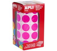 APLI Kids 16721 - Gommettes Rondes en rouleau - Couleur : Fuchsia - Dimension : 20 mm