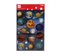 APLI Kids 18558 - Stickers enfants planètes avec finition holographique. Contient 1 feuille avec 15 autocollants à adhésif permanent.