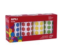 APLI Kids 19192 - Gommettes Hexagones - Gommettes géométriques - Jaune, bleu, rouge, vert.