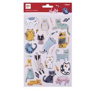 APLI Kids 19317 - Autocollants "chat MEOW!" - Chaque pochette contient 1 feuille composée de 25 autocollants à adhésif permanent - Idéal pour le scrapbooking, la décoration et les loisirs créatifs.