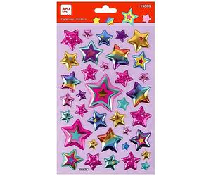 APLI Kids 19599 - Autocollants "Maxi Étoiles", 1 feuille avec 37 stickers à adhésif permanent. Parfaits pour le scrapbooking, la décoration ou les projets DIY.