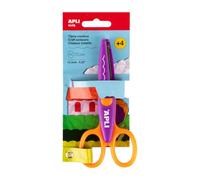 APLI Kids 19998 - Ciseaux créatifs "Courbes" pour enfants - 13,5 cm - Violet et orange - Sécurité et confort pour enfants de 4 ans et plus - Idéal pour les activités manuelles.