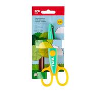 APLI Kids 19999 - Ciseaux créatifs "Dentelés" pour enfants - 13,5 cm - Jaune et Vert - Sécurité et confort pour enfants de 4 ans et plus - Idéal pour les activités manuelles.