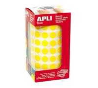 Apli Kids 4851 - Rouleau de gommettes rondes jaunes - 5192 gommettes - Ø 10,5 cm