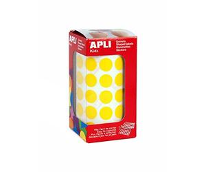 Apli kids 4855 Rouleau de 2832 Gommettes Rondes 15 mm Jaune