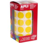 Apli kids 4859 Rouleau de 1770 gommettes en rouleau jaune diam 20 (Lot de 5)