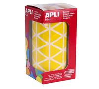 Apli Kids 4867 Rouleau de 2832 gommettes triangulaires 20 mm jaune