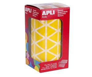Apli Kids 4867 Rouleau de 2832 gommettes triangulaires 20 mm jaune
