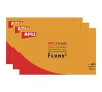 Apli Lot De 3 Blocs De 100 Notes Adhésives Repositionnables 125x75 Orange