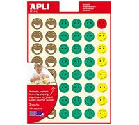 APLI Lot de 5 Sachets de 144 gommettes éducatives SOURIRE enlevable multicolore