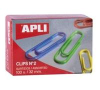 Trombones - APLI - 32 mm - Boîte de 100 - Couleurs assorties
