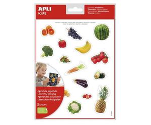 Apli Pochette 2 Feuilles Gommettes Images Réalistes Enlevable Les Légumes