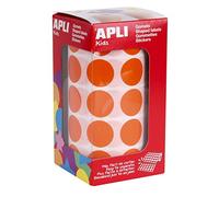 APLI Rouleau de 1770 Gommettes Rondes 20 mm Orange