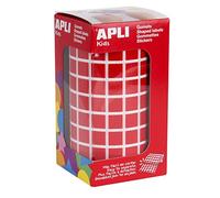 APLI Rouleau de 6372 Gommettes Carrées 10 mm Rouge