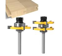 APLUS 6MM Queue Langue Appariée et Fraise de Rainure Set 3 Dents Forme T Cutter en Bois de Coupe Outil de Travail du Bois (6MM)