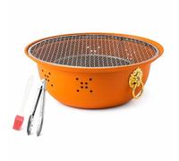 APLVFFZH Mini barbecue charbon pour 3 à 5 personnes, pour le thé - barbecue portable, Orange Hermès avec grille de barbecue