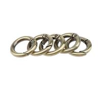 APLVFFZH Porte-clés Mousqueton Ronds en 5 Pièces avec Clip Métallique en Forme de O à Dégagement Rapide, Support de en Alliage de Zinc, Mini Anneau, Marron, 1CM