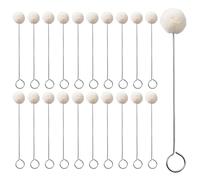 APLZGMG Lot de 20 pinceaux à boule de laine Daubers - Outil de coloration du cuir - Brosse à balle en laine - Avec poignée en métal - Pour la peinture du cuir, la coloration, le collage et le