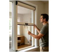 APMOE avec Cadre Aluminium Moustiquaire Fenetre Enroulable - Rouleau Coulissante Retractable Store Moustiquaire Fenêtre de Toit, Moustiquaires Fenetre Coulissante Verticale Personnalisable sur Mesure