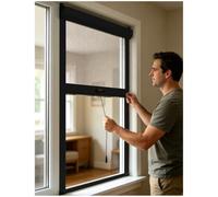 APMOE avec Cadre Aluminium Moustiquaire Fenetre Enroulable - Rouleau Coulissante Retractable Store Moustiquaire Fenêtre de Toit, Moustiquaires Fenetre Coulissante Verticale Personnalisable sur Mesure