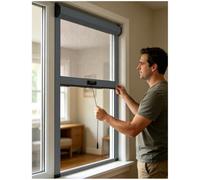 APMOE avec Cadre Aluminium Moustiquaire Fenetre Enroulable - Rouleau Coulissante Retractable Store Moustiquaire Fenêtre de Toit, Moustiquaires Fenetre Coulissante Verticale Personnalisable sur Mesure