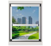 APMOE avec Cadre Aluminium Moustiquaire Fenetre Enroulable, sur Mesure Store Moustiquaire Fenetre de Toit, Extensible Moustiquaires Porte Fenetre Coulissante Haut et Bas(Blanc)