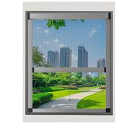 APMOE avec Cadre Aluminium Moustiquaire Fenetre Enroulable, sur Mesure Store Moustiquaire Fenetre de Toit, Extensible Moustiquaires Porte Fenetre Coulissante Haut et Bas(Gris)