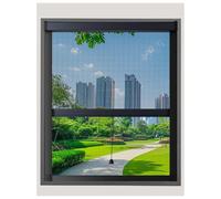 APMOE avec Cadre Aluminium Moustiquaire Fenetre Enroulable, sur Mesure Store Moustiquaire Fenetre de Toit, Extensible Moustiquaires Porte Fenetre Coulissante Haut et Bas(Noir)