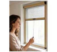 APMOE Moustiquaire Fenêtre de Toit, avec Cadre Aluminium Moustiquaire Fenetre Enroulable - sur Mesure Store Moustiquaires Coulissante Retractable Rouleau