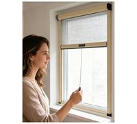 APMOE Moustiquaire Fenêtre de Toit, avec Cadre Aluminium Moustiquaire Fenetre Enroulable - sur Mesure Store Moustiquaires Coulissante Retractable Rouleau