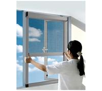 APMOE Store Moustiquaire Fenetre - Enroulable Moustiquaire Baie Vitree Coulissante Haut et Bas, sur Mesure Moustiquaires Fenetre avec Cadre Aluminium, Extensible Moustiquaires Fenêtre de Toit(Gris)